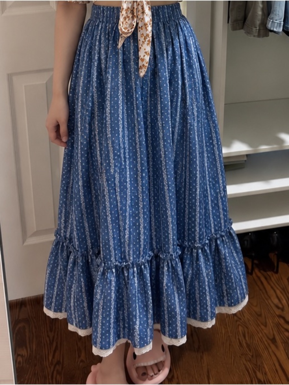 Blue Tiered Maxi Skirt - Boho Summer Style